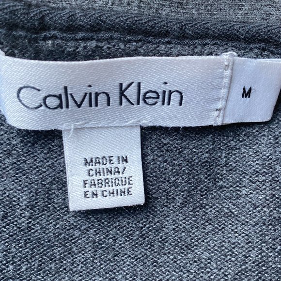 Calvin Klein Men's Colorblock Striped Sweater Neutral Grunge Kurt Cobain Style-M - Picture 3 of 5